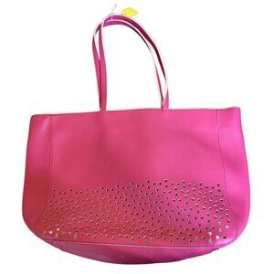 Pink Faux Leather Tote Bag With Laser-Cut Design By Bath & Body Works